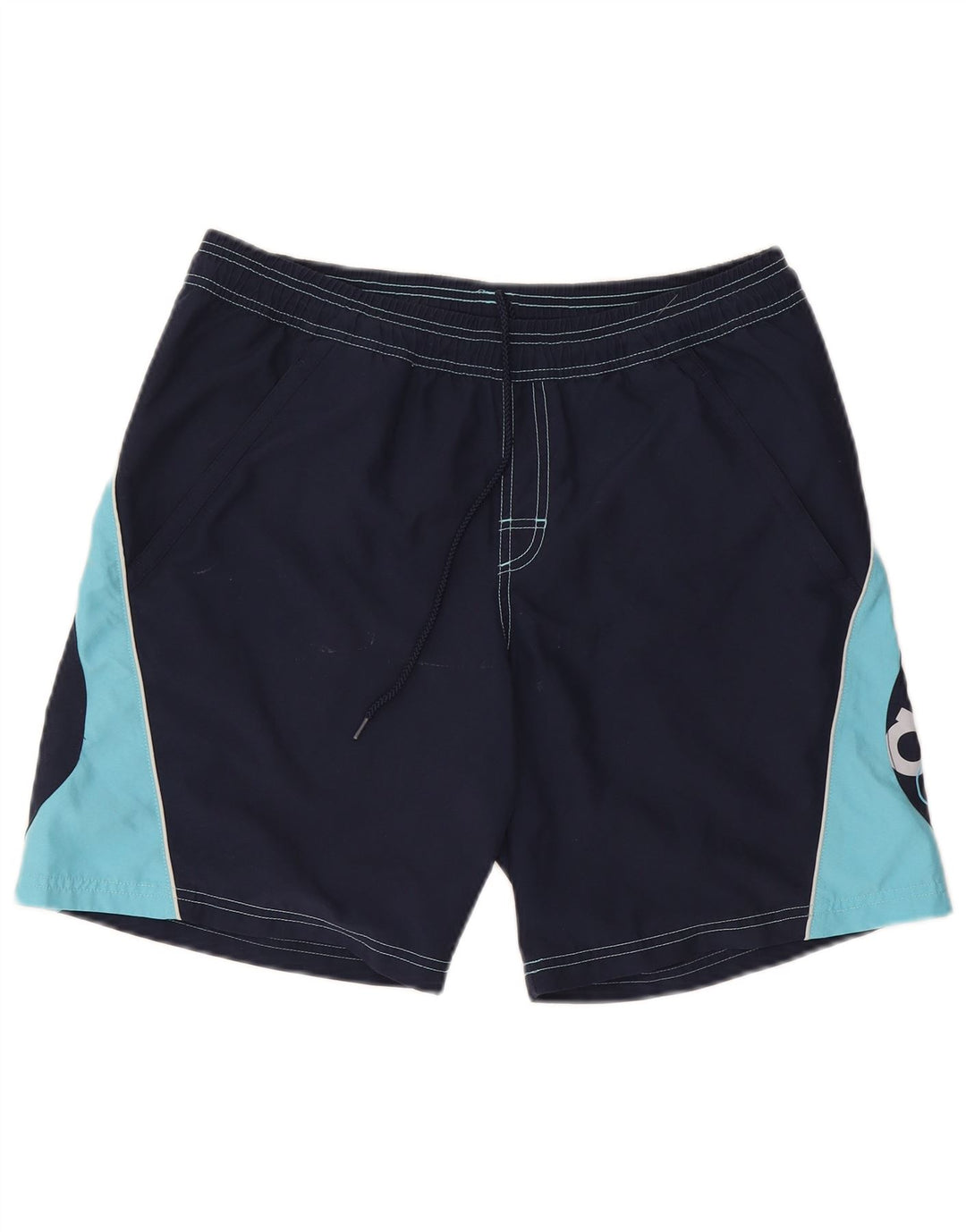 Shorts de natação masculinos Adidas Graphic médio azul marinho colorblock poliéster
