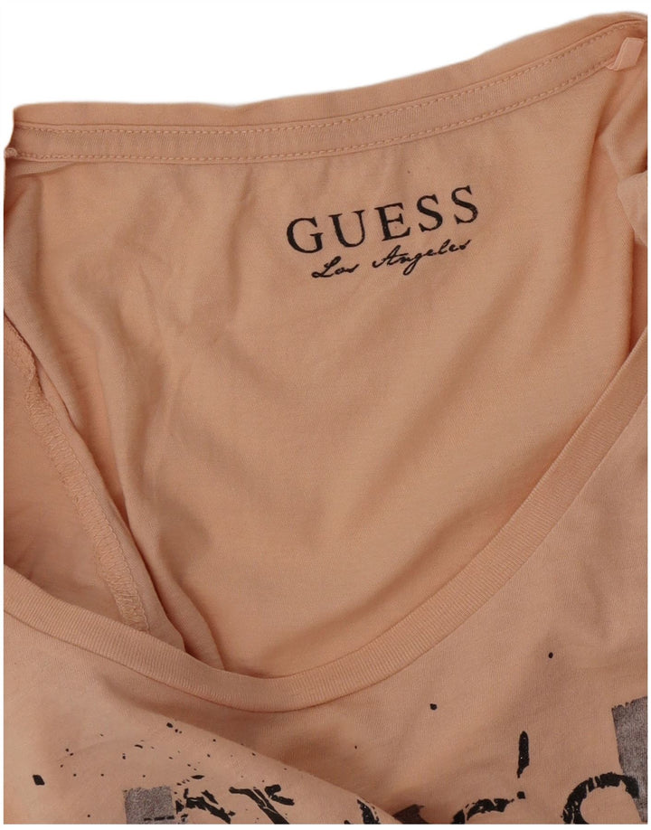 Camiseta feminina Guess com estampa gráfica UK 12 rosa médio