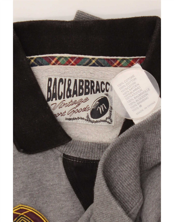 Suéter gráfico masculino BACI & ABBRACCI em bloco colorido cinza médio