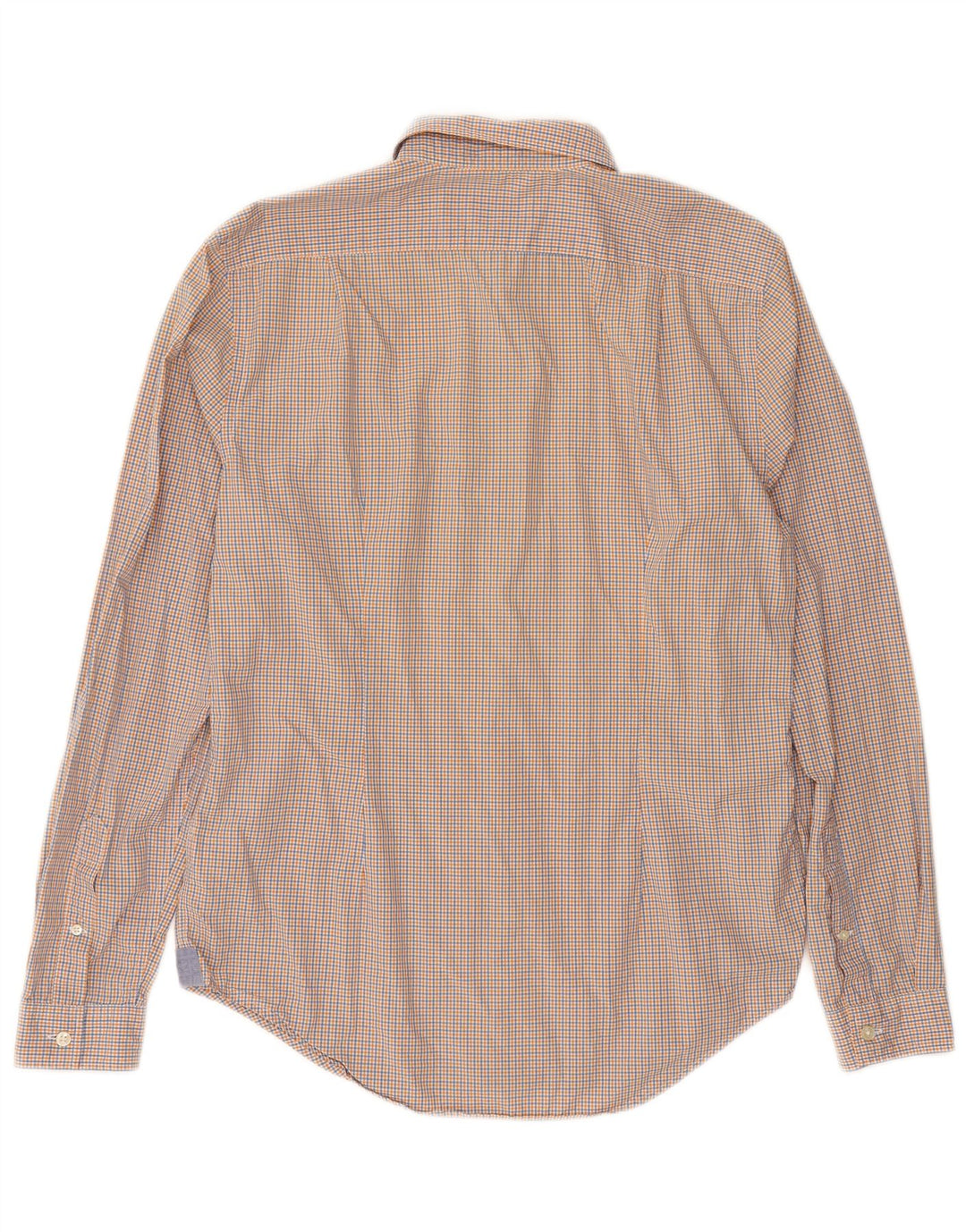 LACOSTE Mens Regular Fit Shirt Size 40 Medium Orange Check Cotton