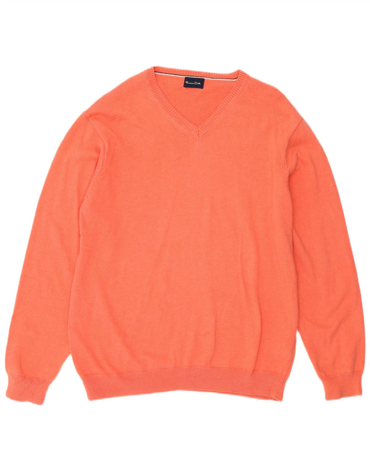 Suéter masculino MASSIMO DUTTI com decote em V grande algodão rosa