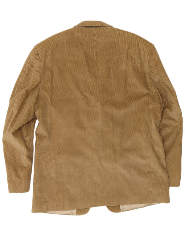 Jaqueta blazer masculina de veludo com 3 botões Kartel Reino Unido 46 3XL algodão marrom