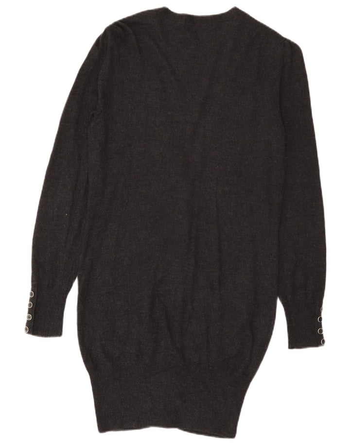 Suéter cardigã feminino Longline da Marks & Spencer UK 8 pequeno cinza viscose