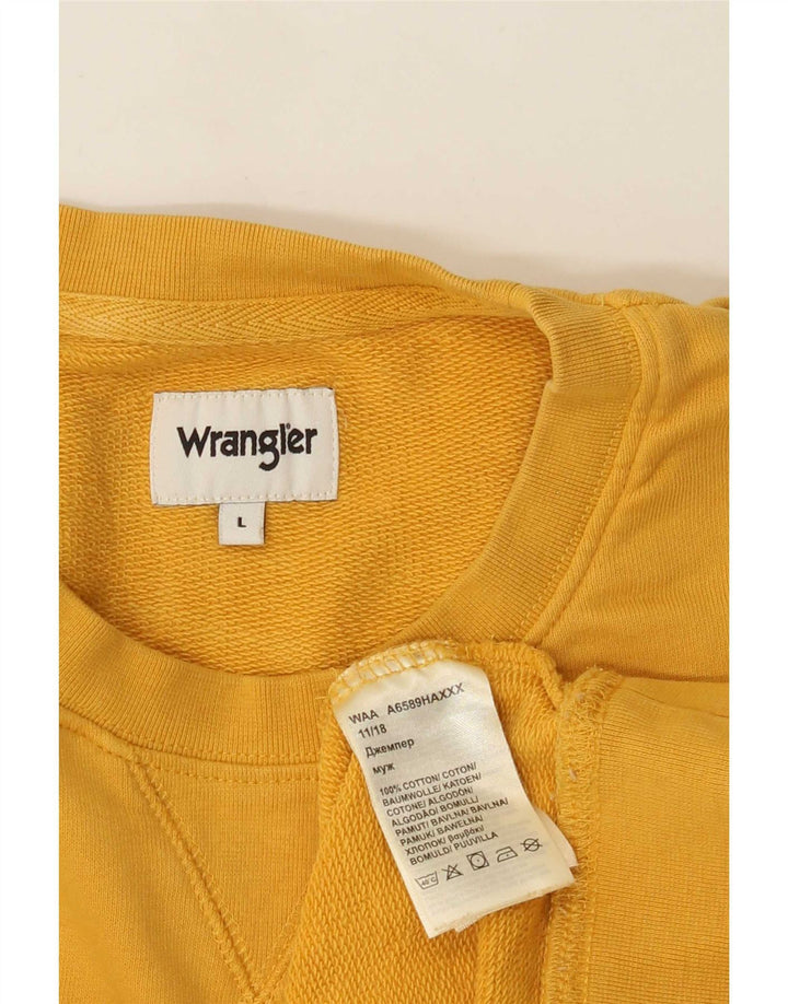 Wrangler moletom masculino jumper grande algodão amarelo