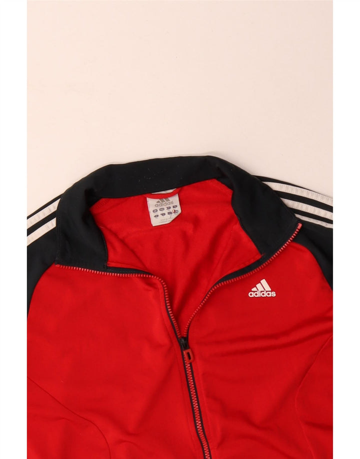 ADIDAS Mens Tracksuit Top Jacket UK 40/42 Medium Red Colourblock Poliéster