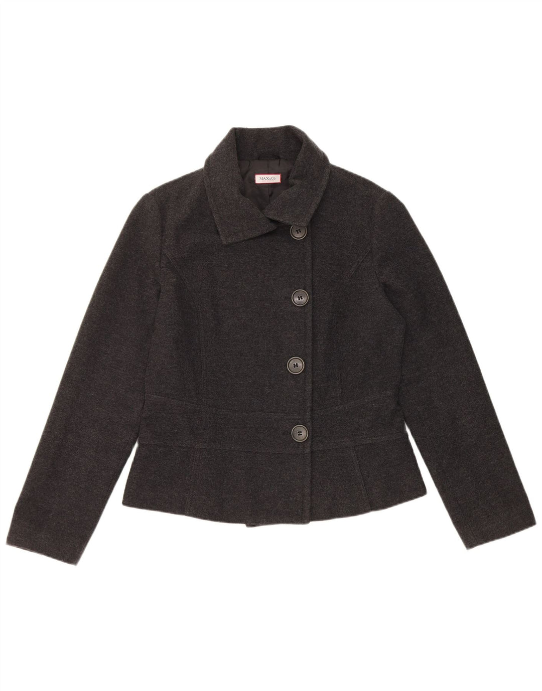 Jaqueta blazer feminina de 4 botões Max & Co. Reino Unido 14 cinza médio manchado