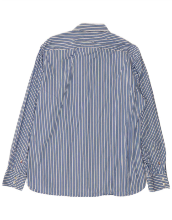 Camisa masculina Tommy Hilfiger grande algodão listrado azul