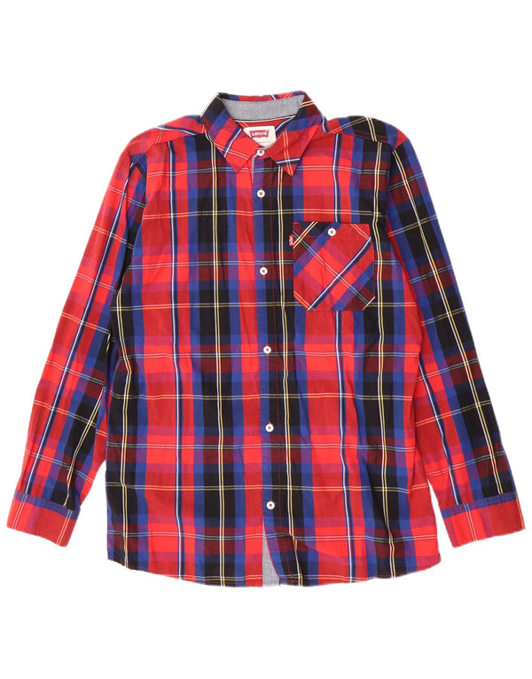 Camisa Levi's Menino 13-14 Anos XL Vermelho Xadrez Algodão