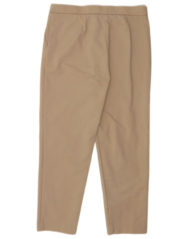 Marks & Spencer Womens Straight Casual Trousers UK 14 Large W32 L27 Beige