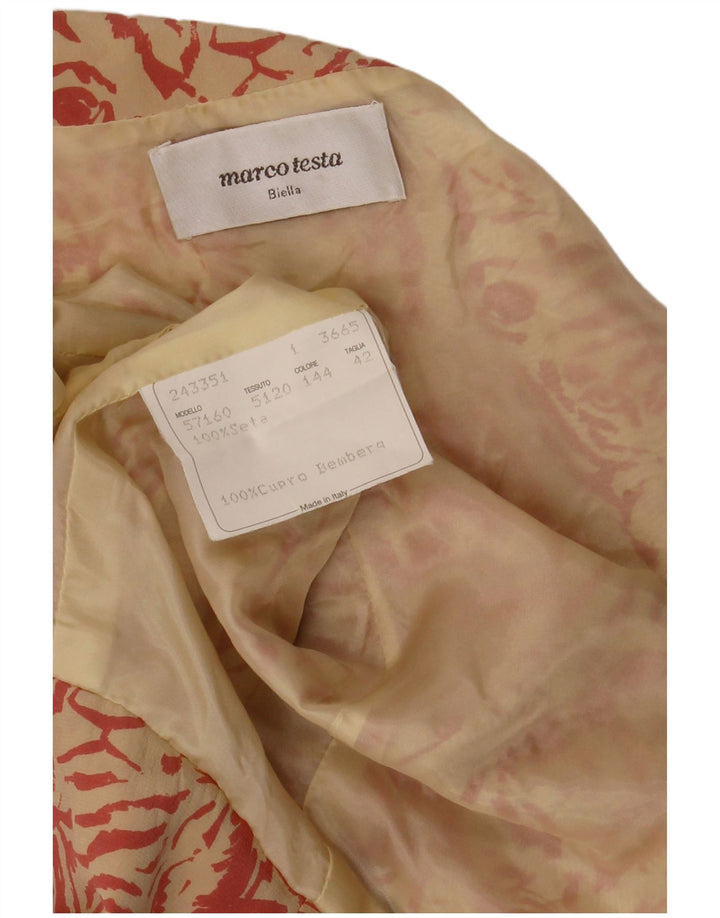 MARCO TESTA Jaqueta blazer feminina de 3 botões IT 42 Médio bege estampa animal