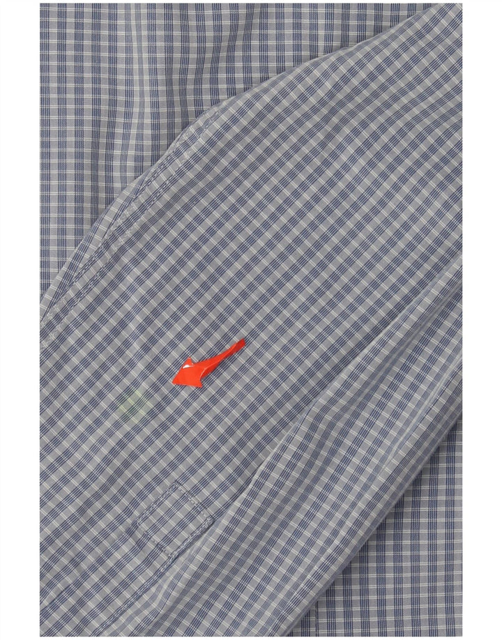 Camisa masculina Calvin Klein Slim Fit tamanho 43 17 XL azul xadrez
