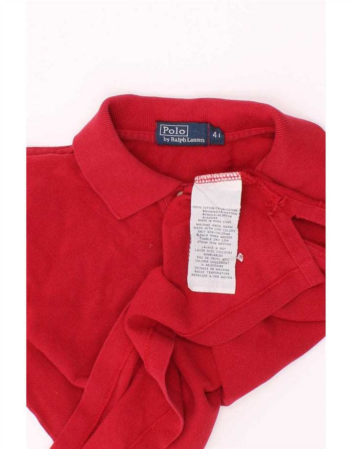Camisa Polo Ralph Lauren Menino 3-4 Anos Algodão Vermelho