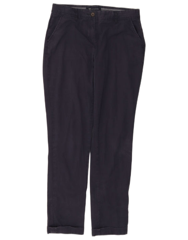 Calça Chino Reta Feminina Crew Clothing UK 8 Pequena W28 L29 Azul Marinho