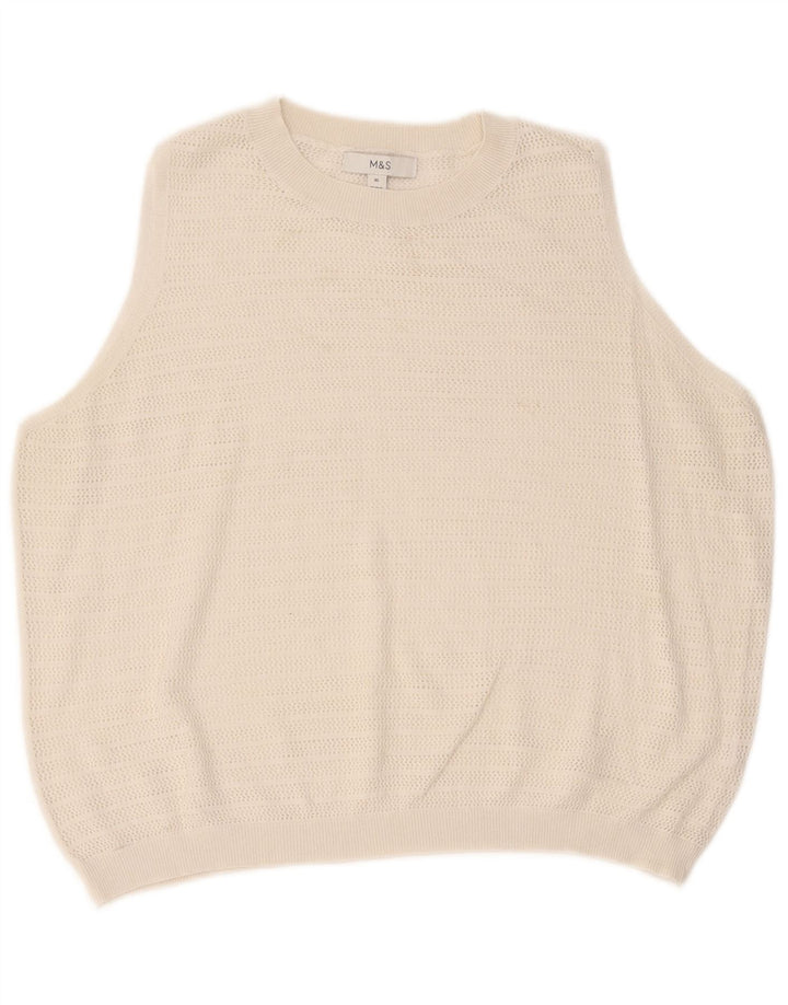 Regata feminina Marks & Spencer com colete UK 18 XL listrada branca