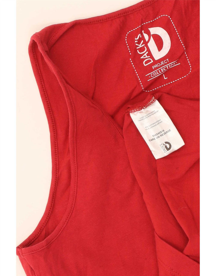 Colete feminino Dack's Top UK 14 grande algodão vermelho