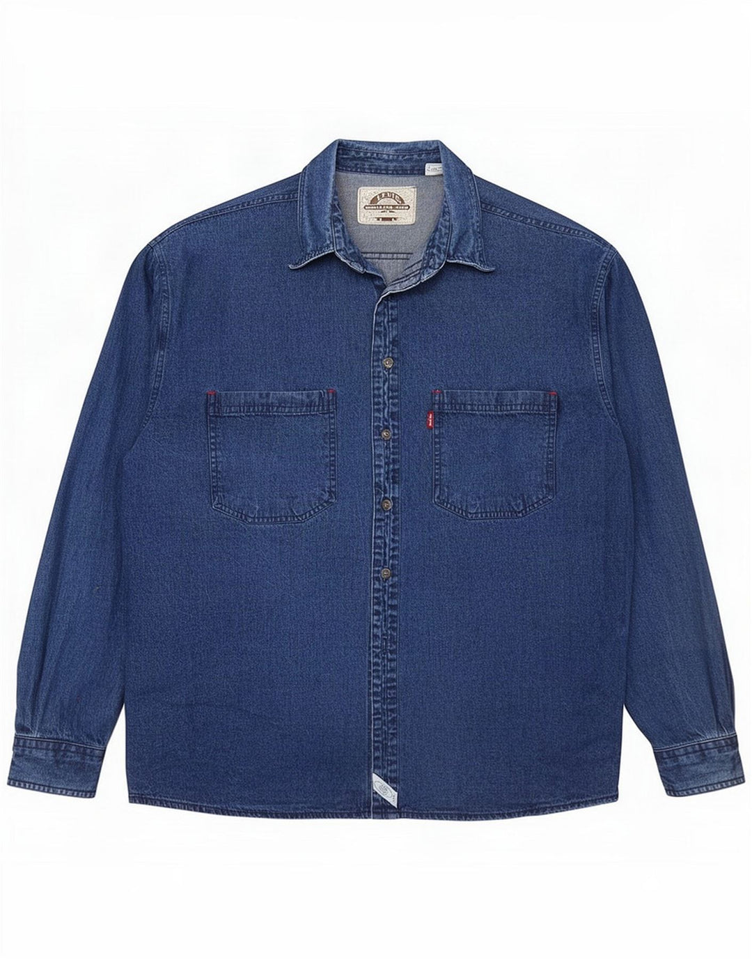 Camisa jeans masculina Levi's grande algodão azul
