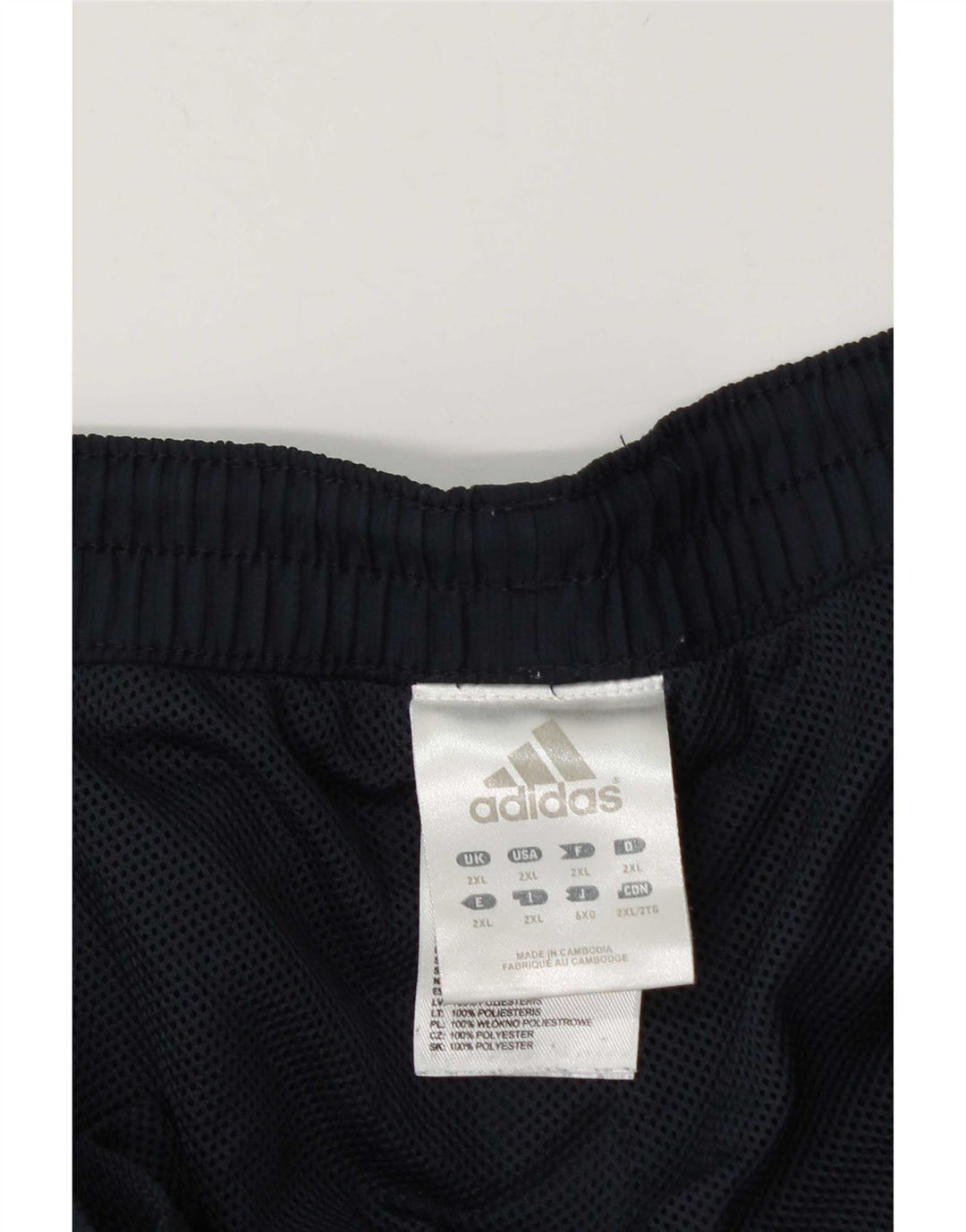 Calça de treino masculina Adidas 2XL azul marinho colorblock poliéster