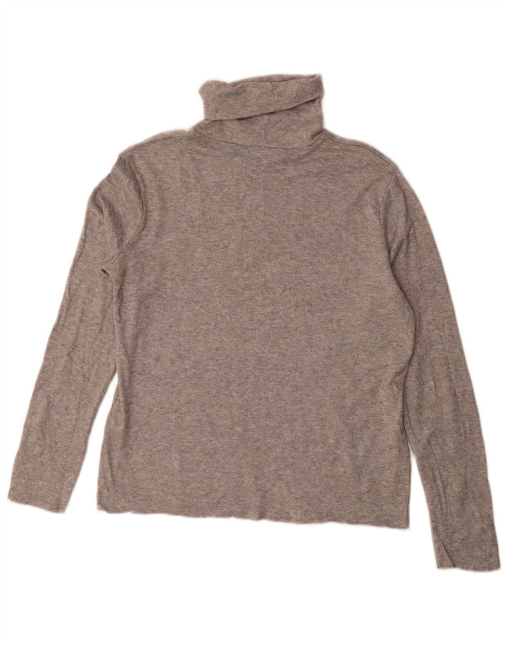 Zara Suéter feminino com gola redonda e gola redonda, Reino Unido 16, grande, cinza