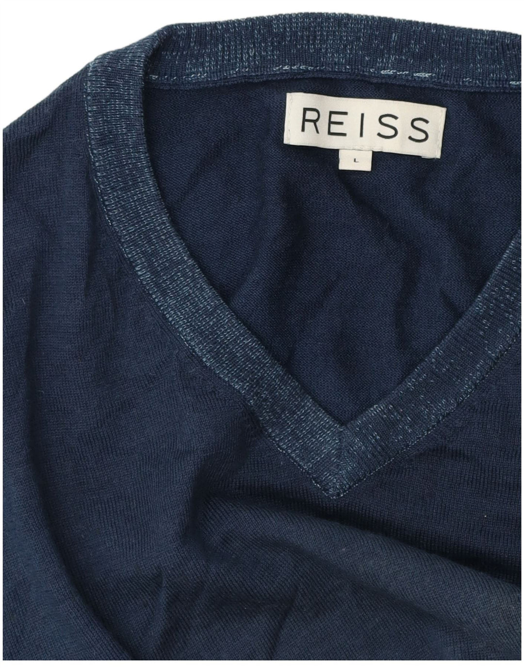 Suéter masculino Reiss com decote em V grande azul marinho