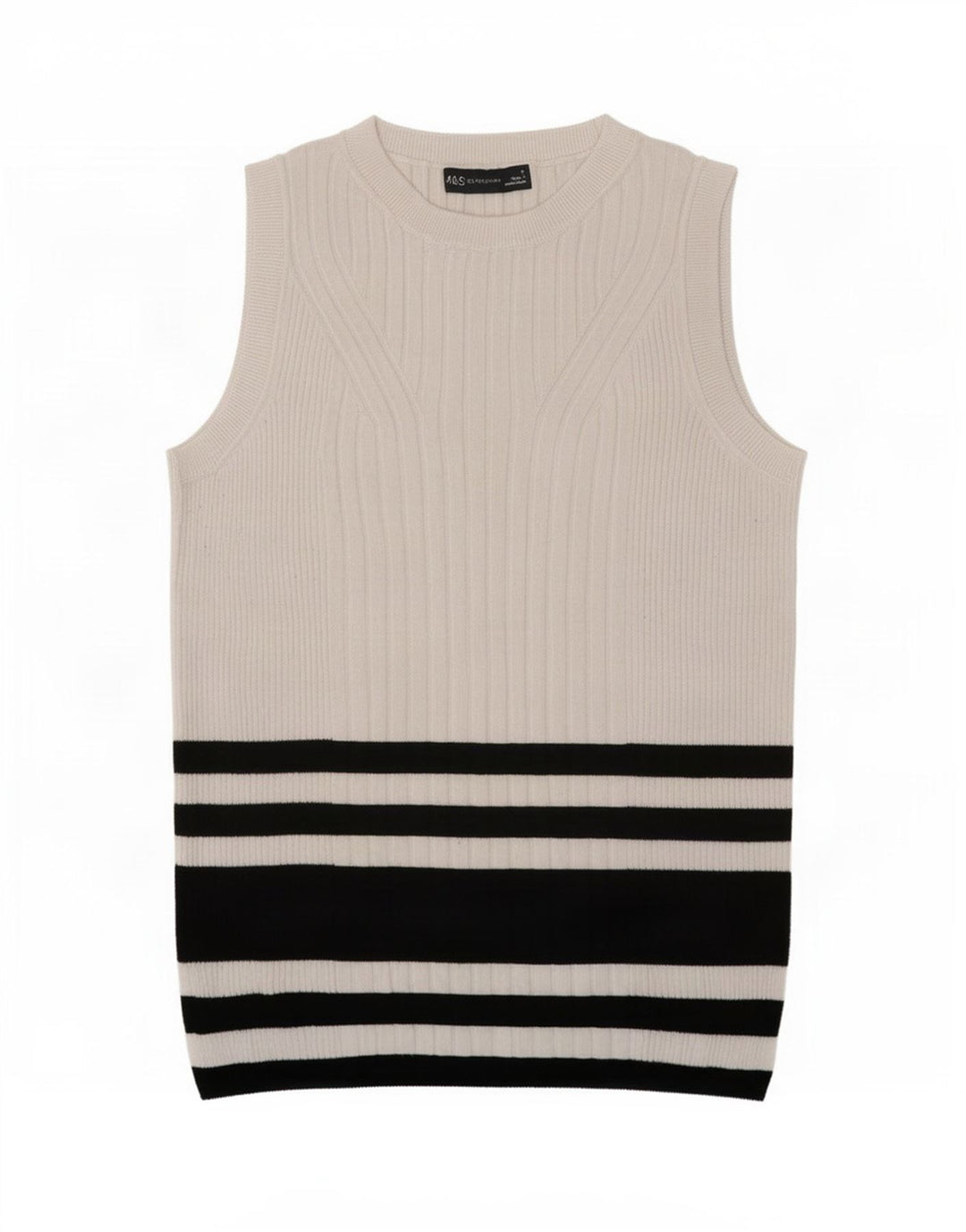 Colete feminino Marks & Spencer UK 12 viscose listrada branca média