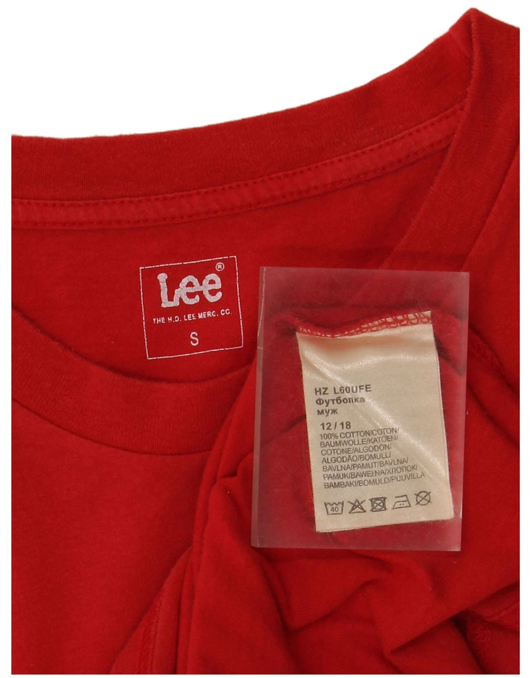 Camiseta masculina Lee com estampa gráfica pequena de algodão vermelho