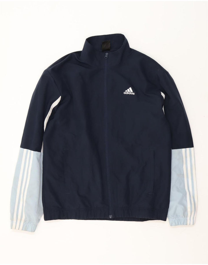 Adidas Mens Tracksuit Top Jacket Médio Azul Marinho Colorblock Poliéster