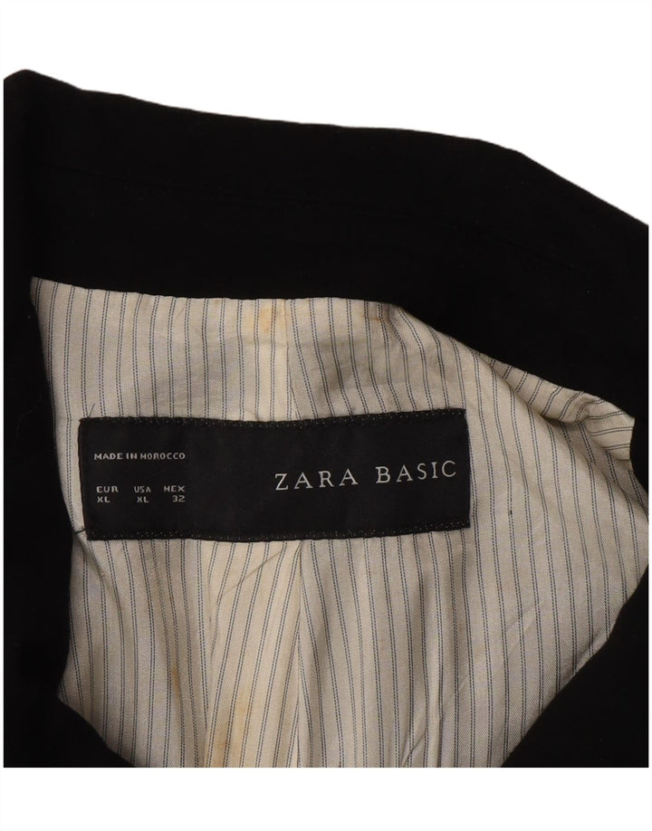 Jaqueta blazer feminina Zara com 1 botão UK 18 XL preta