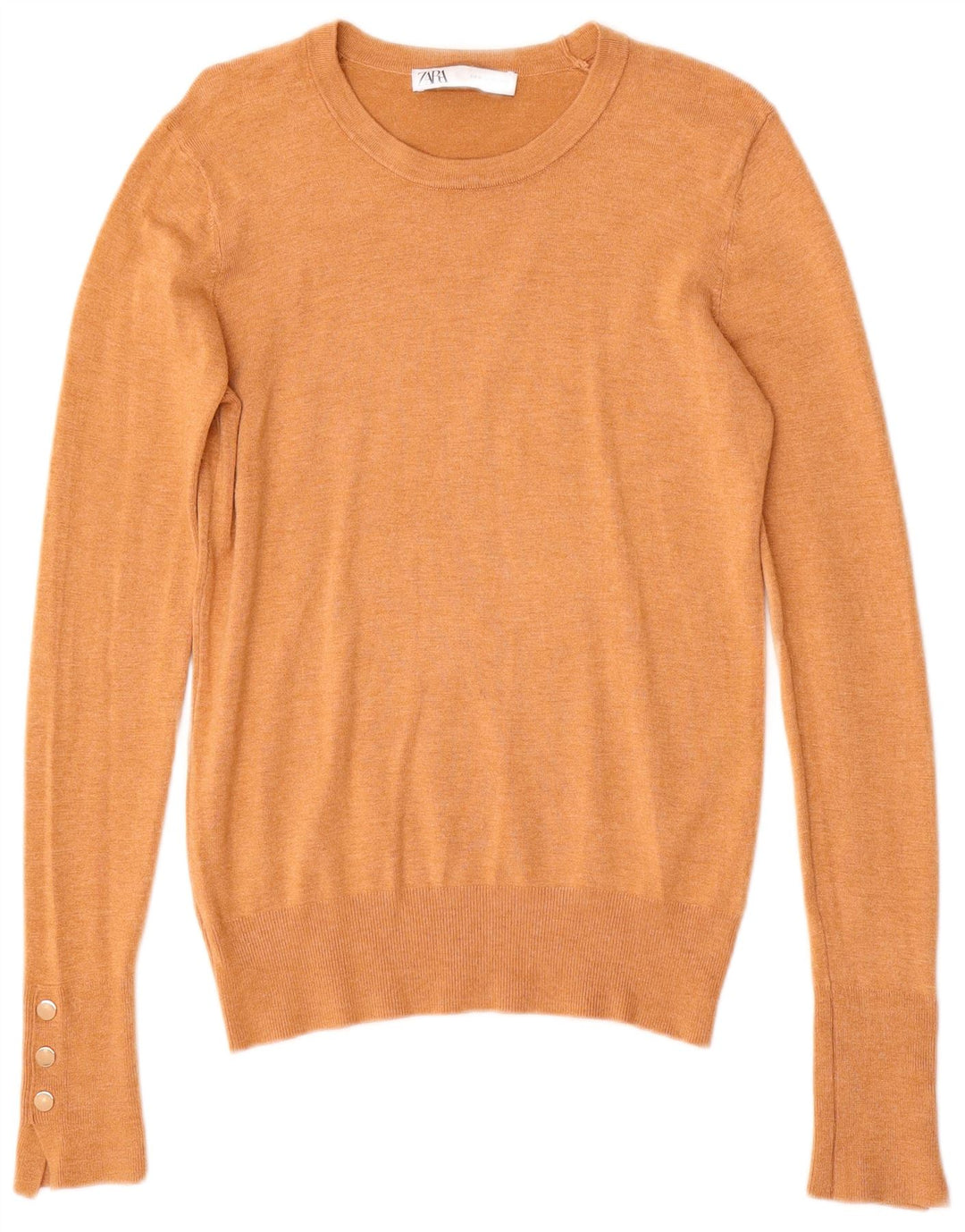 Suéter feminino Zara com gola canoa Reino Unido 12 médio bege