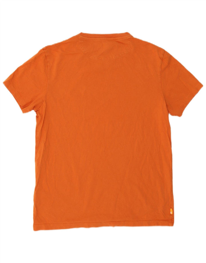 Camiseta masculina Timberland Slim Fit Top Médio Algodão Laranja