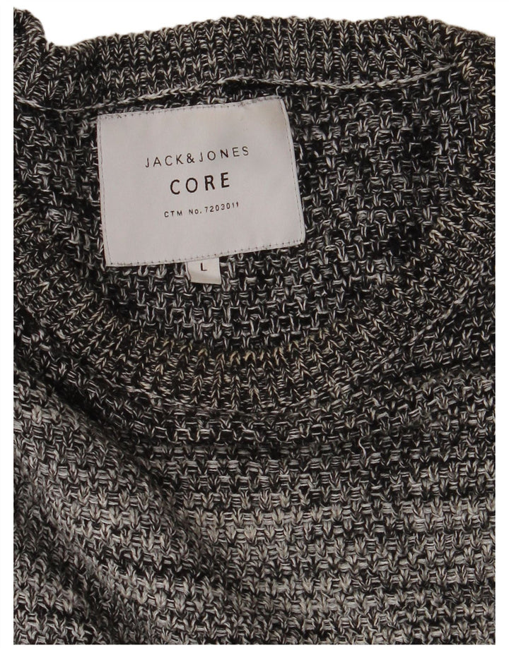 Suéter masculino Jack & Jones com gola redonda, grande cinza