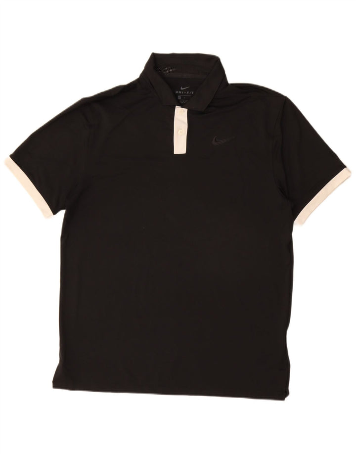 Camisa polo masculina Nike Dri Fit média preta poliéster