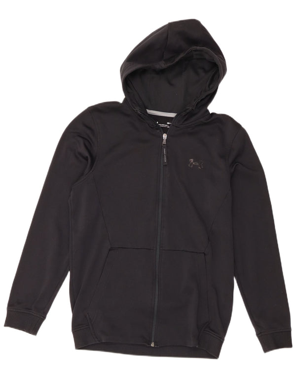Suéter masculino Under Armour Cold Gear Graphic Zip com capuz pequeno preto