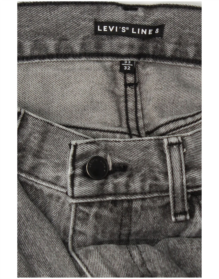 Levi's Mens Slim Jeans W33 L32 Cinza Algodão