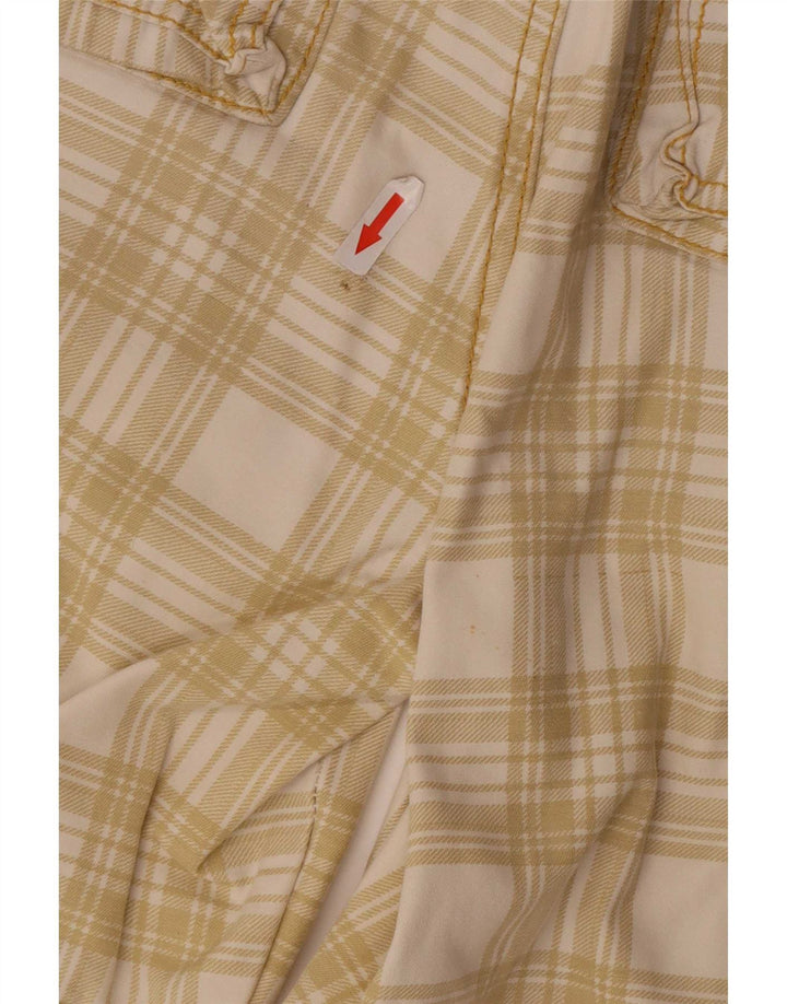 Shorts cargo regulares masculinos vintage IT 48 médio W34 xadrez bege