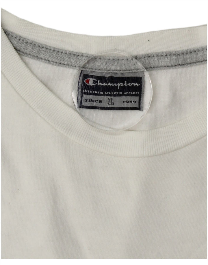 Camiseta masculina estampada Champion grande branca