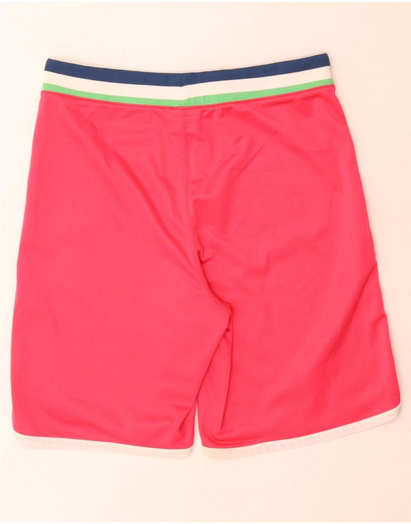Shorts esportivos femininos Converse UK 14 poliéster listrado rosa grande