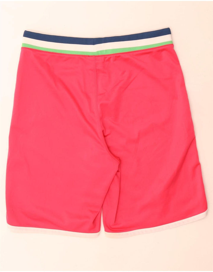 Shorts esportivos femininos Converse UK 14 poliéster listrado rosa grande