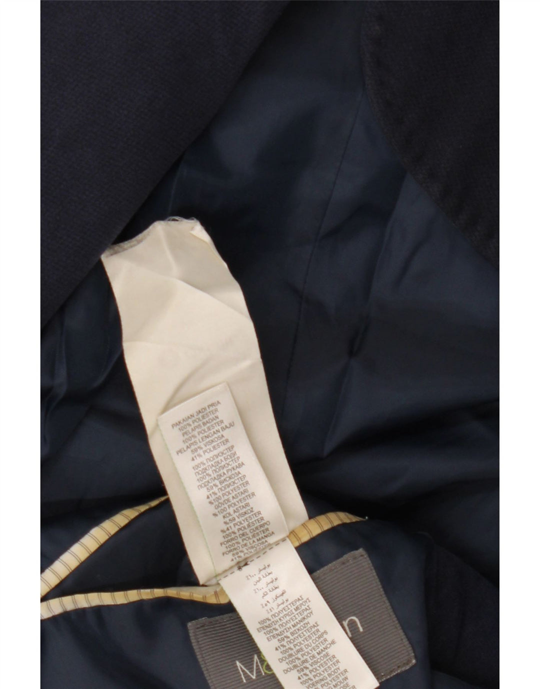 Jaqueta blazer masculina MARKS & SPENCER com 2 botões Reino Unido 40 grande viscose azul marinho