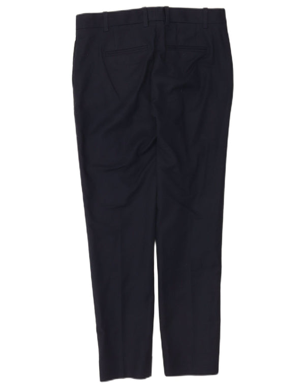 Calça feminina Gap Slim Fit cortada EUA 0 XS W28 L26 algodão azul marinho