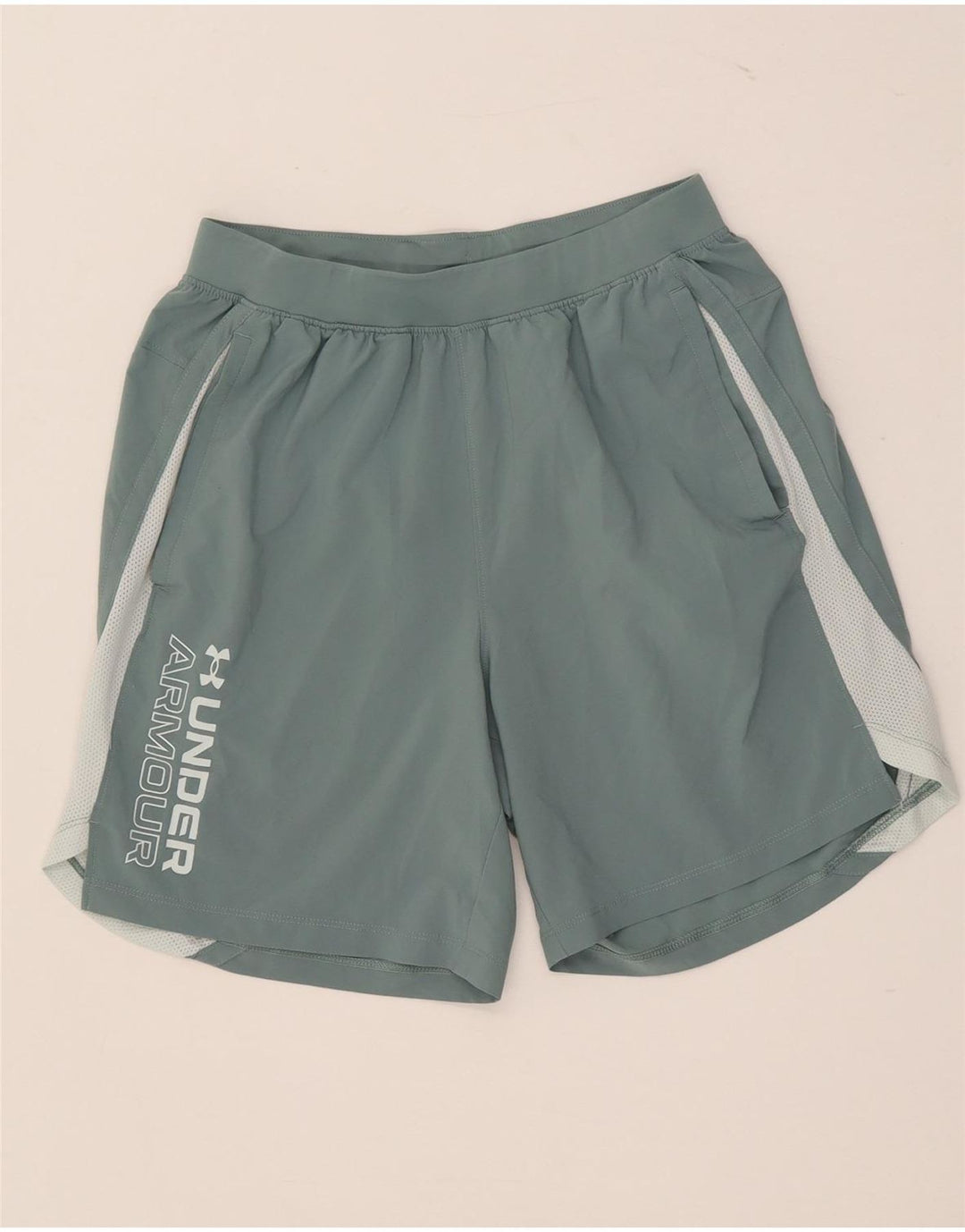 Under Armour Mens Graphic Sport Shorts Médio Verde Colorblock