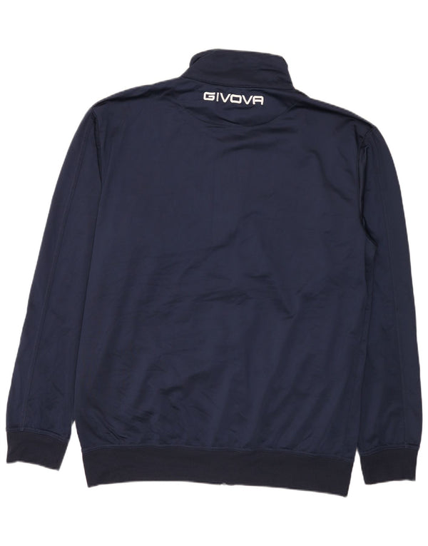 Jaqueta masculina de agasalho gráfico Givova 4XL azul marinho colorblock