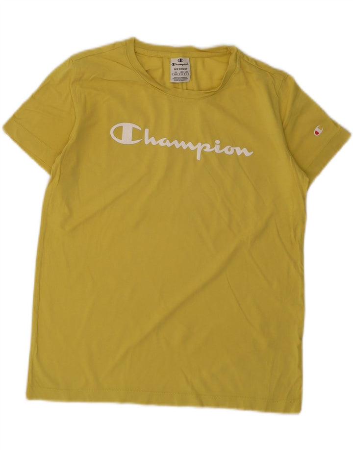 Camiseta feminina estampada Champion UK 12 amarelo médio