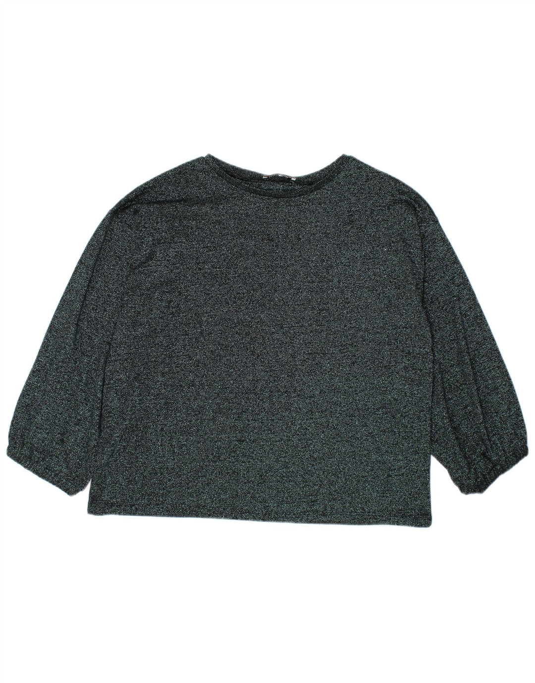 Top feminino Zara de manga comprida UK 16 grande cinza manchado