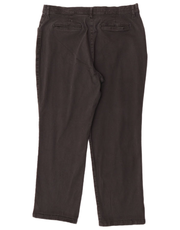 Calça feminina reta casual Lee US 16 2XL W34 L28 algodão preto