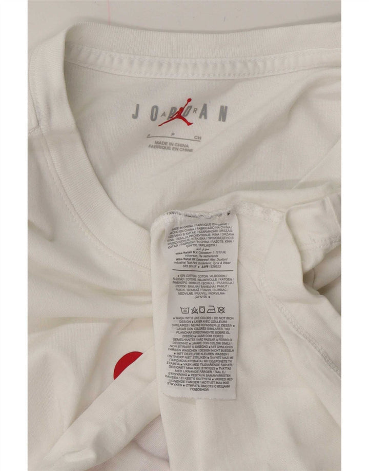 Jordan Camiseta masculina gráfica top pequeno algodão branco