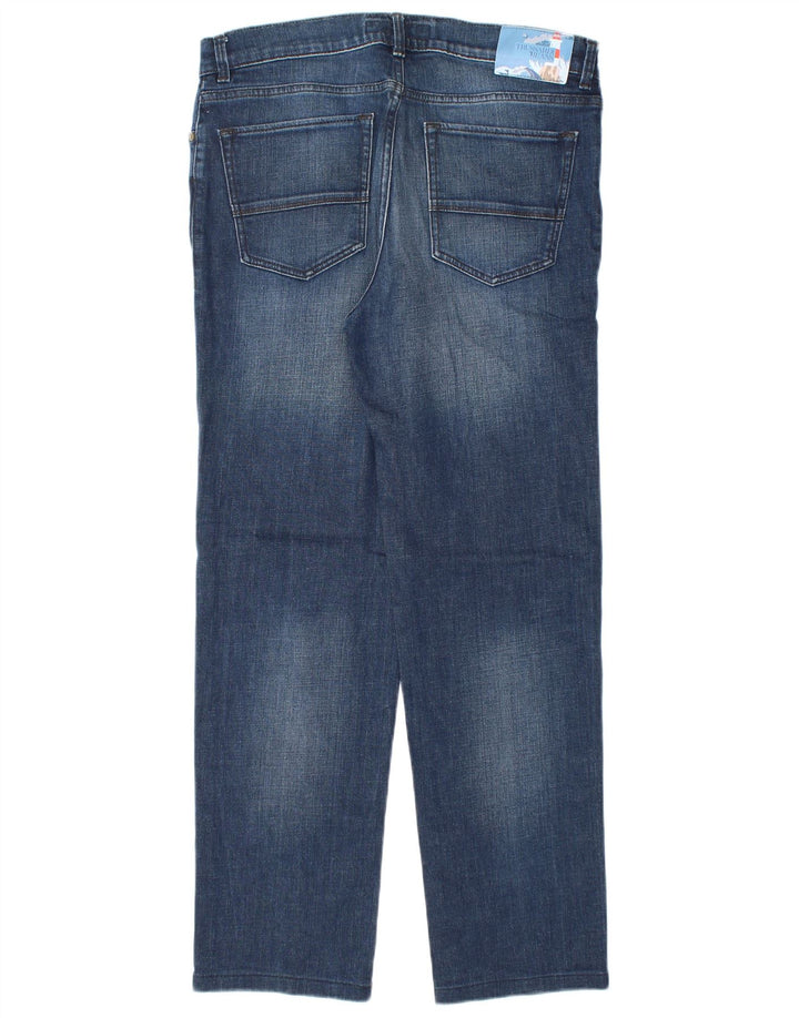 Trussardi Mens Straight Jeans W35 L31 Azul Algodão