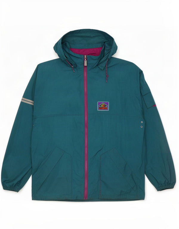 Jaqueta de chuva com capuz masculina vintage IT 54 2XL Green Sports