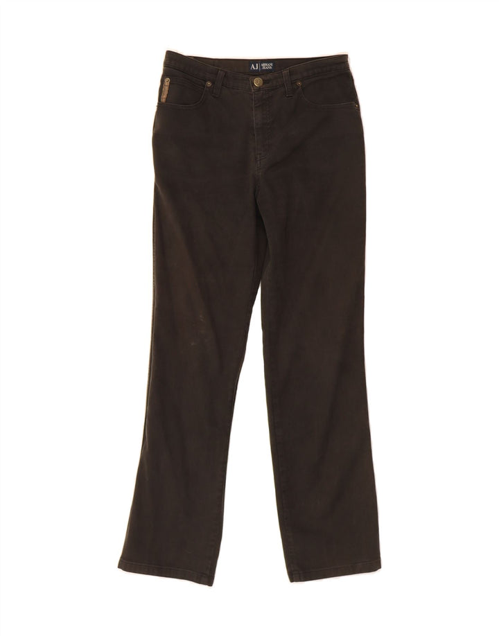 ARMANI Womens Straight Casual Trousers W29 L29 Brown Cotton Vintage Armani and Second-Hand Armani from Messina Hembry 