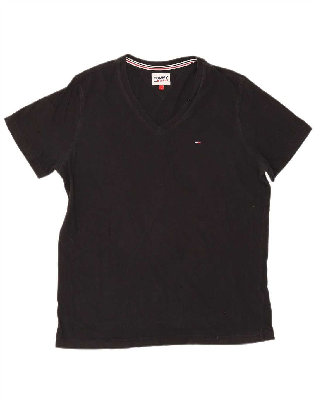 Tommy Hilfiger Camiseta masculina grande de algodão preto