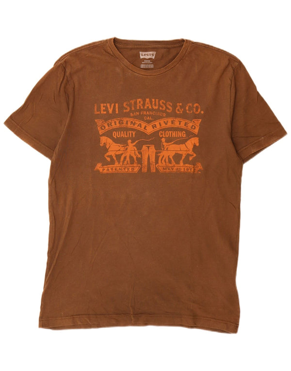 Camiseta gráfica masculina Levi's Top médio de algodão marrom